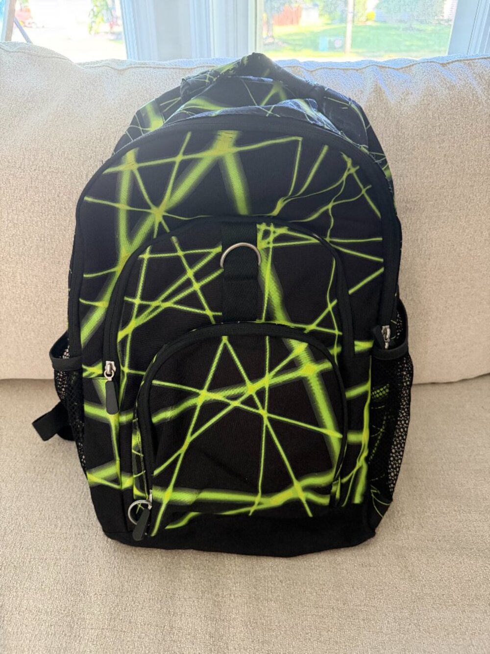 Pottery Barn Teen black/yellow lightning large backpack